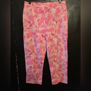 Vintage Lilly Pulitzer Pink Panther Capris Size 10